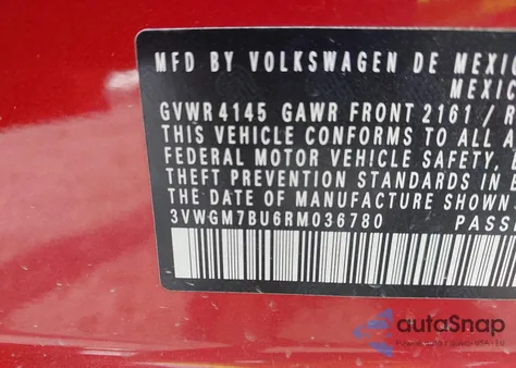 2024 Volkswagen Jetta 1.5T Sel from USA, damaged, VIN 3VWGM7BU6RM036780